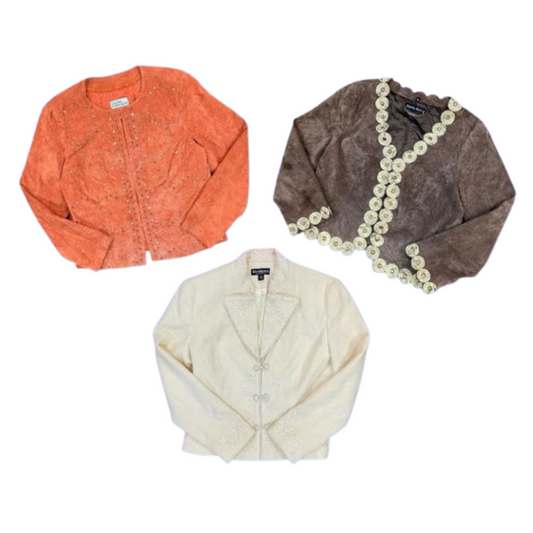 Y2K Suede Vintage Blazer – 6-Piece Bundle