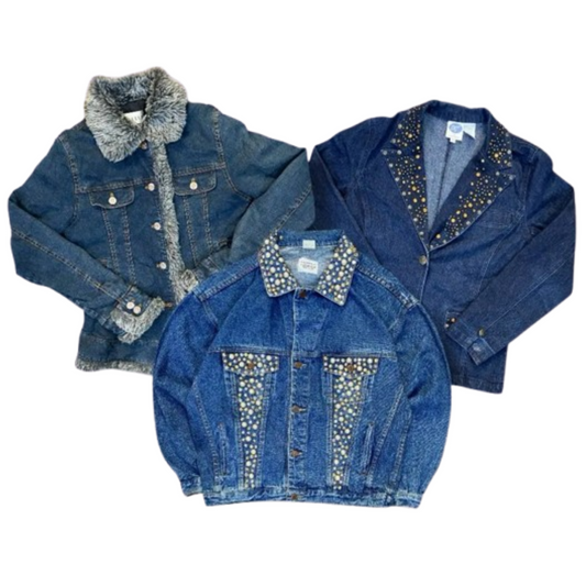 Y2K Embroidered Denim Jackets – 12-Piece Bundle