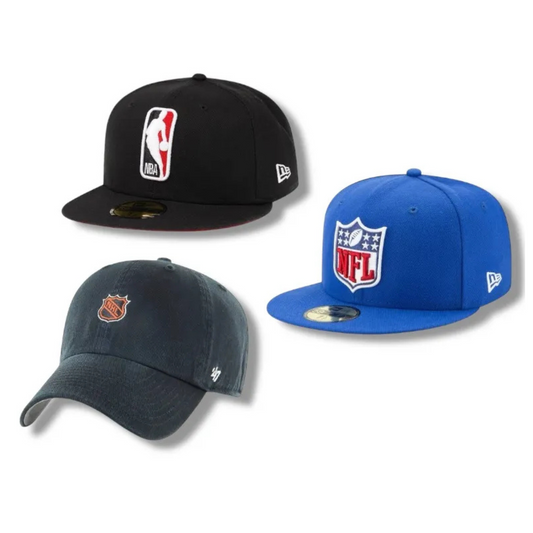 NFL, NHL & NBA Caps – 20-Piece Bundle
