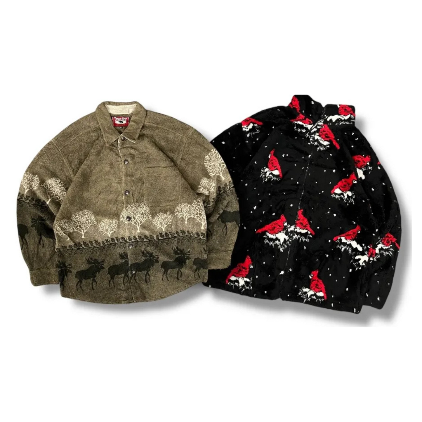 Vintage Printed Fleece Jackets – 6-Piece Bundle